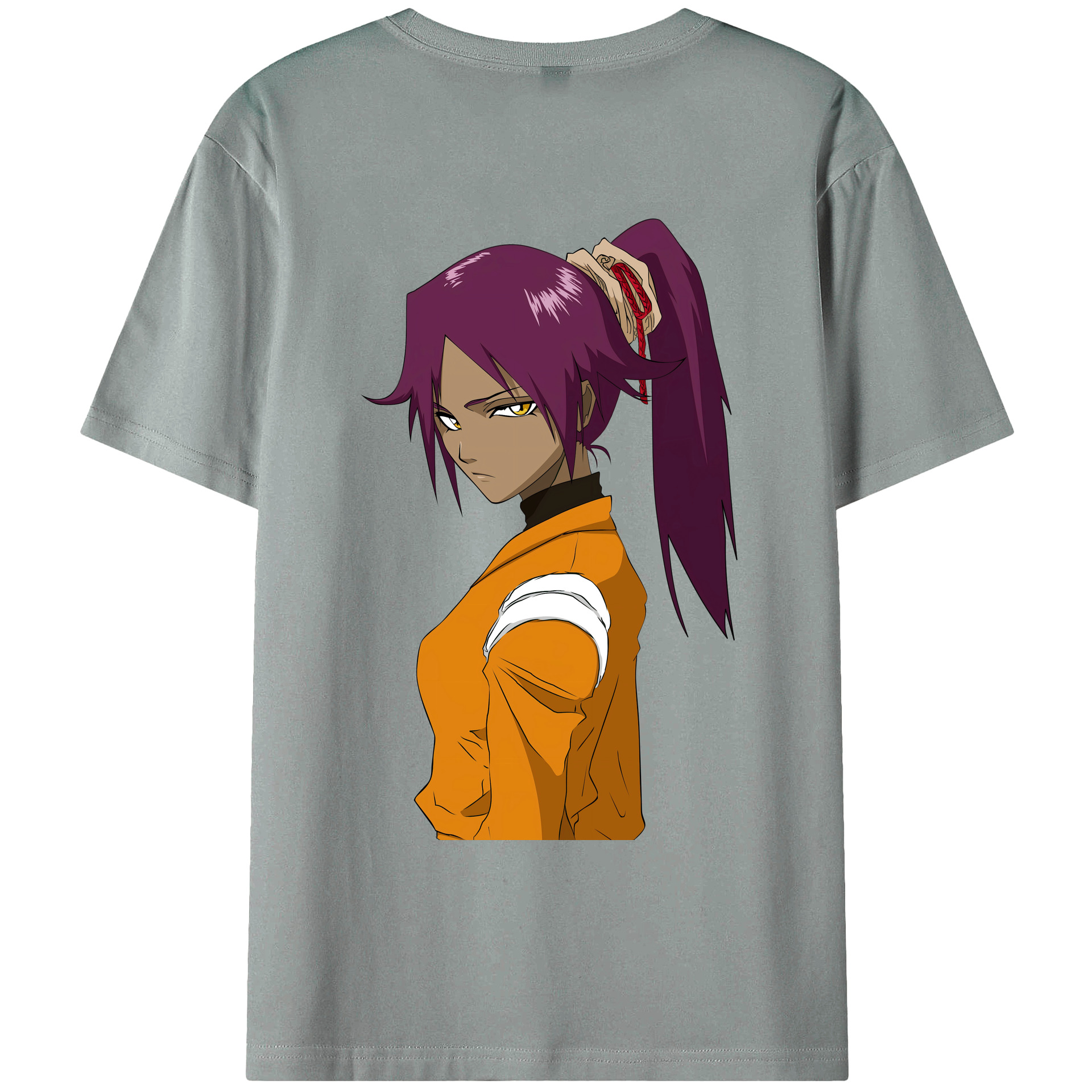 （画像用） ブリーチ 四楓院 夜一（しほういん よるいち） BLEACH Shihouin Yoruichi 綿100％ メンズ半袖Tシャツ（バックプリント） 通気性